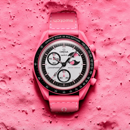 MOONSWATCH MISSION TO MOONPHASE PINK - SWATCH X OMEGA BIOCERAMIC
